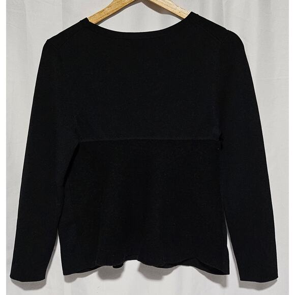 ANN TAYLOR WOMEN'S BLACK 100% WOOL PULL-OVER SWEATER SIZE MEDIUM - Picture 4 of 10